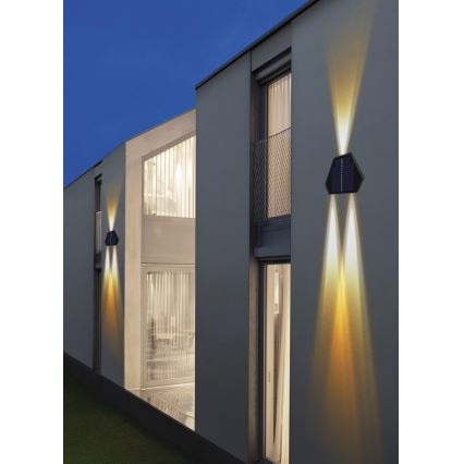 LED Saules enerģijas sienas lampa ar sensoru LED/2W/5V IP54 1300 mAh