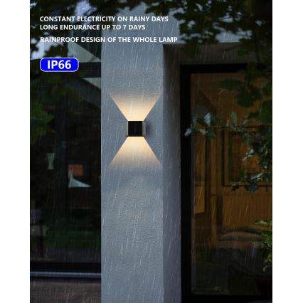 LED Saules enerģijas sienas lampa ar sensoru LED/2W/5V IP54 1300 mAh