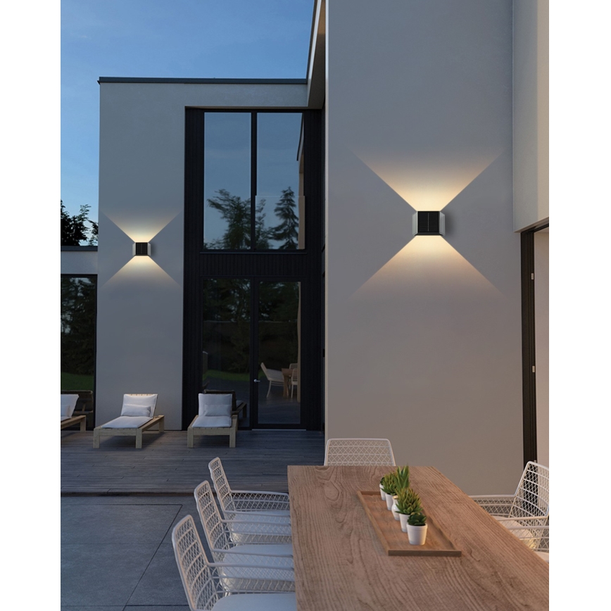 LED Saules enerģijas sienas lampa ar sensoru LED/2W/5V IP54 1300 mAh