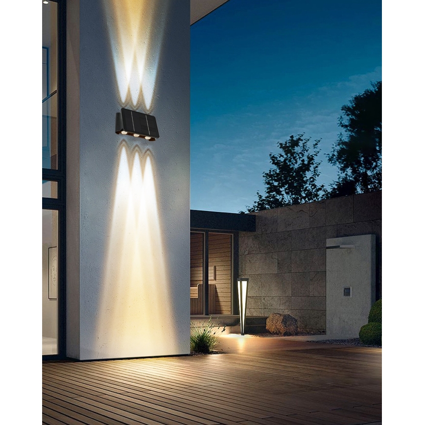 LED Saules enerģijas sienas lampa ar sensoru LED/2W/5V IP54 1300 mAh