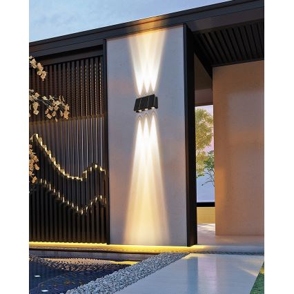 LED Saules enerģijas sienas lampa ar sensoru LED/2W/5V IP54 1300 mAh