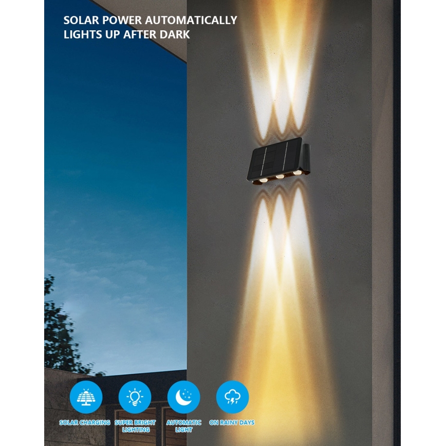 LED saules sienas lampa ar sensoru LED/2W/5V IP54 1300 mAh