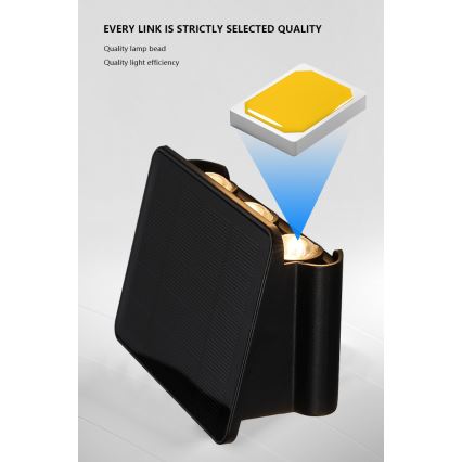 LED saules sienas lampa ar sensoru LED/2W/5V IP54 1300 mAh