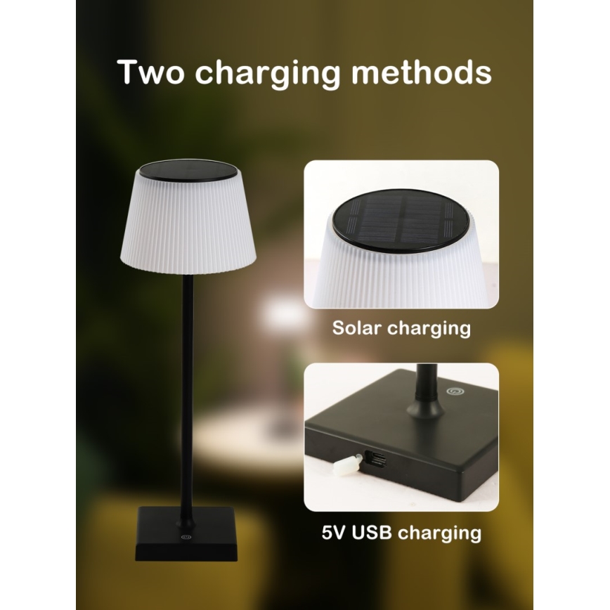LED Aptumšojama āra saules enerģijas lampa ar sensoru LED/4W/5V IP44 3600 mAh