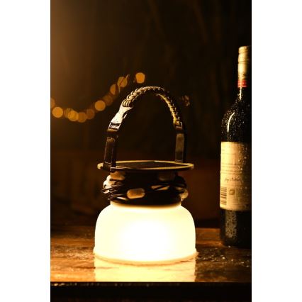 LED RGB Pārnēsājama saules enerģijas uzlādējams lampa ar LED virtene LED/10W/5V 3600 mAh IP65 3600 mAh