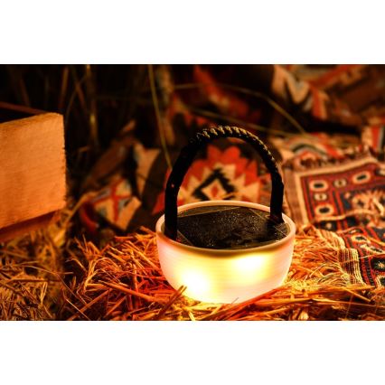 LED RGB Pārnēsājama saules enerģijas uzlādējams lampa ar LED virtene LED/10W/5V 3600 mAh IP65 3600 mAh