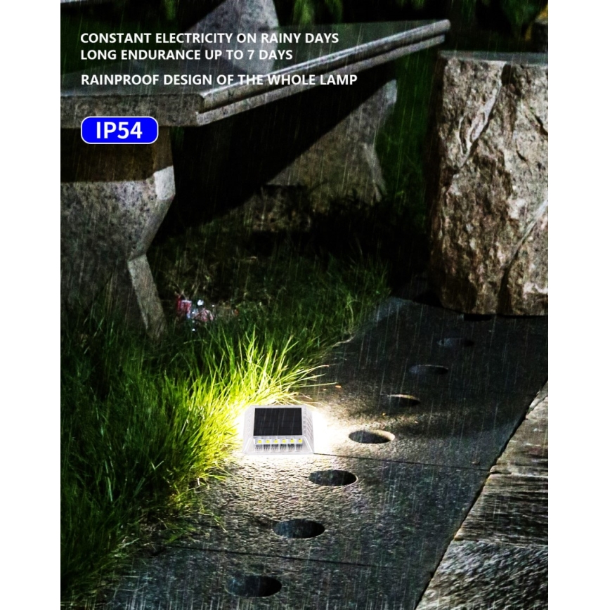 LED Āra saules enerģijas apgaismojums ar sensoru LED/0,03W/1,2V IP54 800 mAh