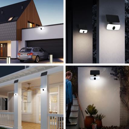 LED Saules enerģijas sienas lampa ar sensoru LED/13W/3,7V 4000K IP65 400 mAh