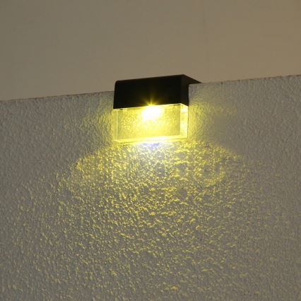 KOMPLEKTS 2x LED RGB Saules enerģijas sienas lampa LED/1W/1,2V 3500K IP65