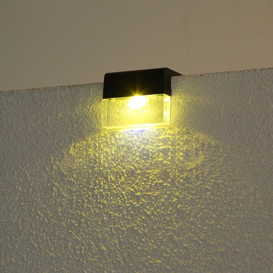 KOMPLEKTS 2x LED RGB Saules enerģijas sienas lampa LED/1W/1,2V 3500K IP65