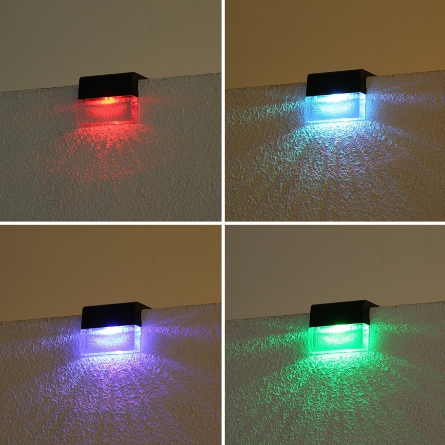 KOMPLEKTS 2x LED RGB Saules enerģijas sienas lampa LED/1W/1,2V 3500K IP65