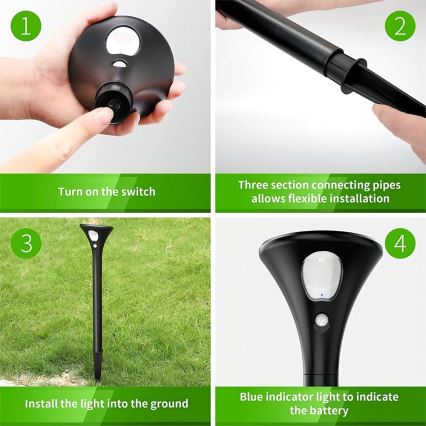 LED Saules enerģijas lampa ar sensoru LED/1W/3,7V 6000K IP65