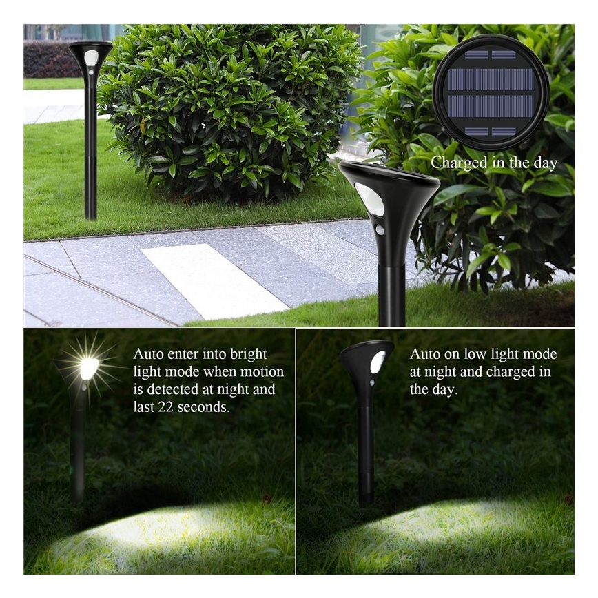 LED Saules enerģijas lampa ar sensoru LED/1W/3,7V 6000K IP65