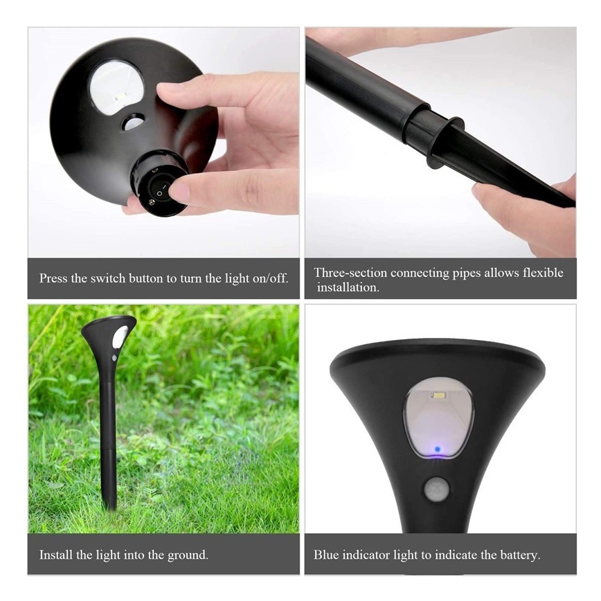 LED Saules enerģijas lampa ar sensoru LED/1W/3,7V 6000K IP65