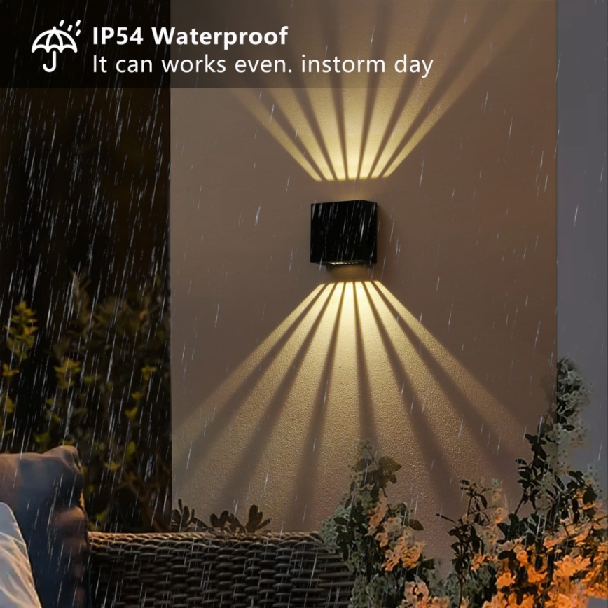 LED Saules enerģijas sienas lampa LED/2W/3,7V 4000K IP44 1300 mAh