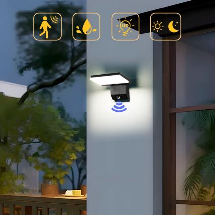 Āra LED sienas gaismeklis ar sensoru MODERN LED/18W/230V IP65