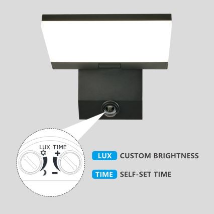 Āra LED sienas gaismeklis ar sensoru MODERN LED/18W/230V IP65