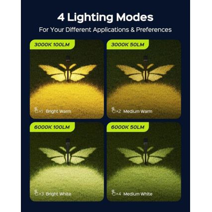 LED saules lampa ar sensoru SUN BUTTERFLY LED/1,5W/3,7V 3000/6000K IP65 1500 mAh