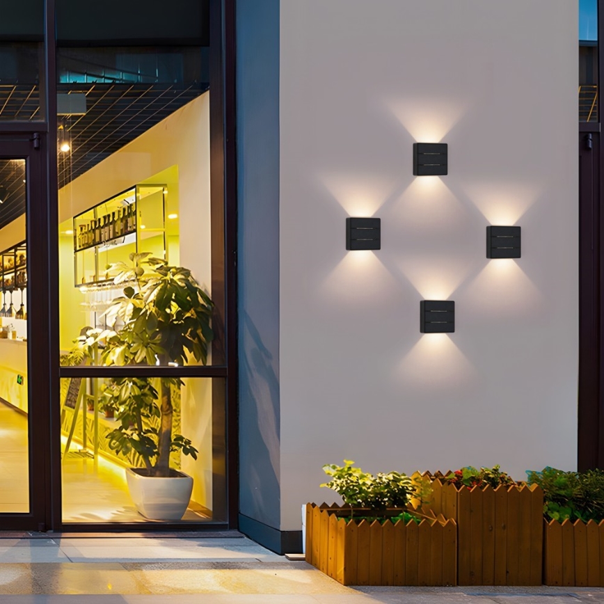 LED āra sienas gaismeklis LUXLINE 6W/230V 3000K IP54 melns