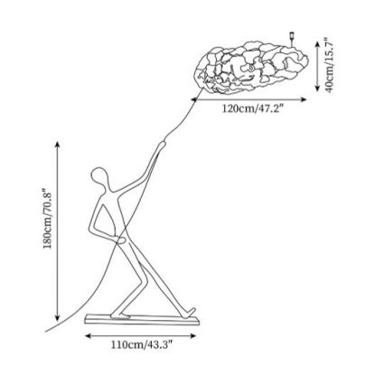 Grīdas lampa SILUETTE 6xE27/40W/230V 180 cm Dream Reach