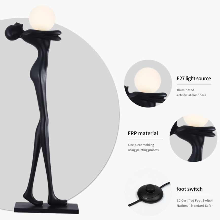Grīdas lampa SILUETTE 1xE27/25W/230V, 175 cm — sievietes siluets