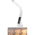 Immax 08949L - LED Aptumšojama galda lampa ar displeju LEATHER LED/7W/230V balta