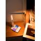 LED Aptumšojama galda lampa ar bezvadu lādētāju QI and USB KINGFISHER LED/8,5W/230V, balta