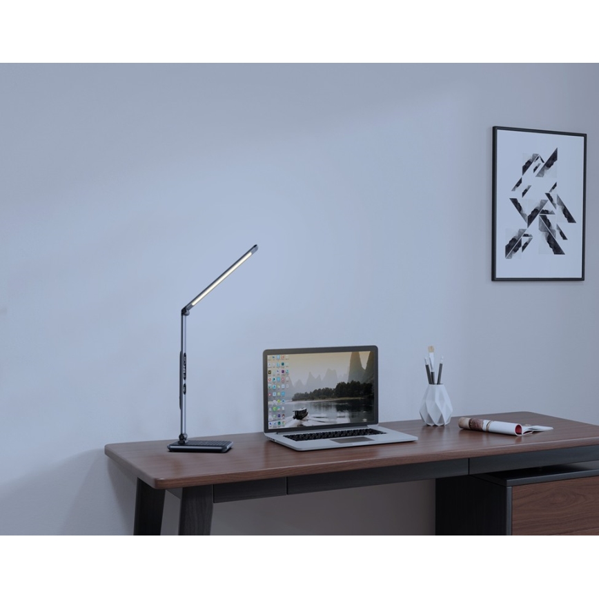 LED Aptumšojama galda lampa LED/8,5W/230V ar bezvadu uzlādi