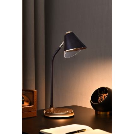 LED Aptumšojama galda lampa ar bezvadu uzlādi FINCH LED/9W/12/230V brūna/zelta