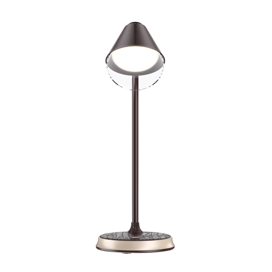 LED Aptumšojama galda lampa ar bezvadu uzlādi FINCH LED/9W/12/230V brūna/zelta