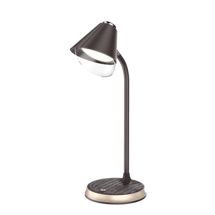 LED Aptumšojama galda lampa ar bezvadu uzlādi FINCH LED/9W/12/230V brūna/zelta