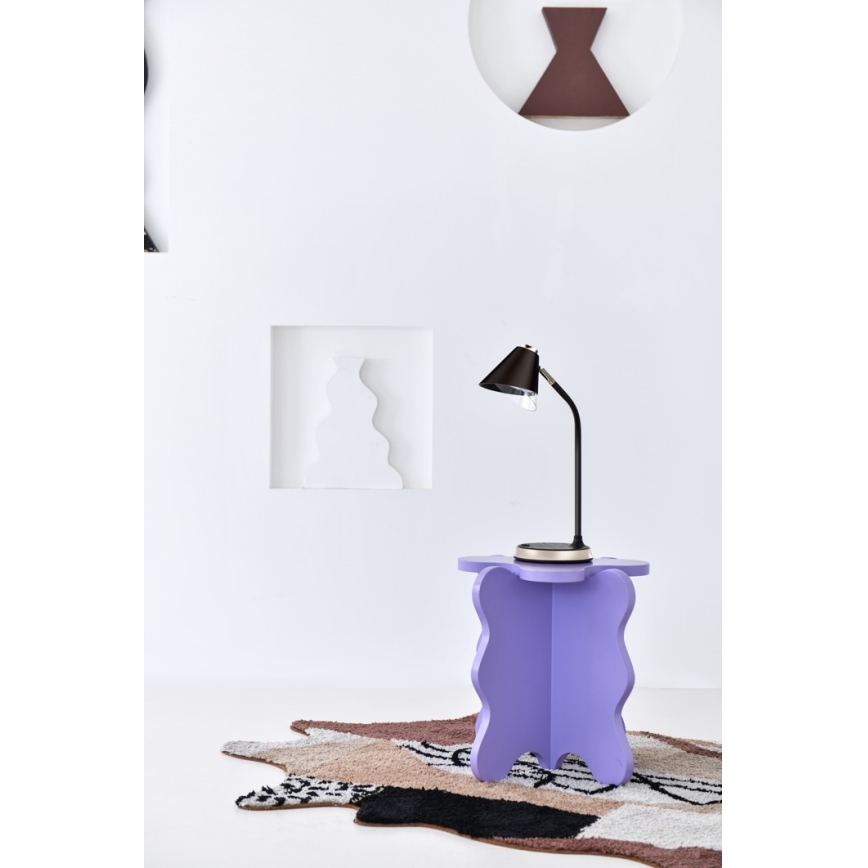 LED Aptumšojama galda lampa ar bezvadu uzlādi FINCH LED/9W/12/230V pelēka/spīdīgi hromēts