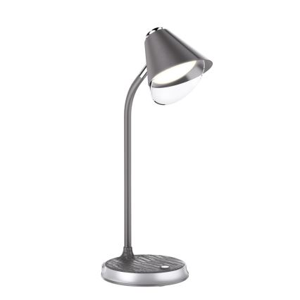 LED Aptumšojama galda lampa ar bezvadu uzlādi FINCH LED/9W/12/230V pelēka/hroms