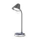 LED Aptumšojama galda lampa ar bezvadu uzlādi FINCH LED/9W/12/230V pelēka/hroms