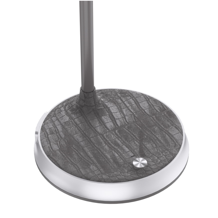 LED Aptumšojama galda lampa ar bezvadu uzlādi FINCH LED/9W/12/230V pelēka/spīdīgi hromēts