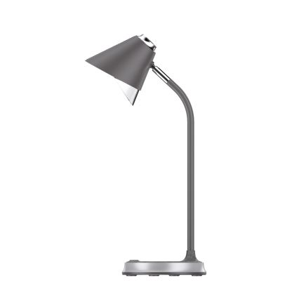 LED Aptumšojama galda lampa ar bezvadu uzlādi FINCH LED/9W/12/230V pelēka/hroms