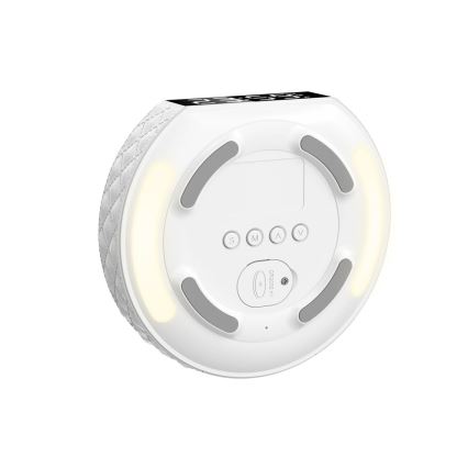 Modinātājs ar LCD displeju un bezvadu Qi lādētāju 27W/9V 220 mAh balts