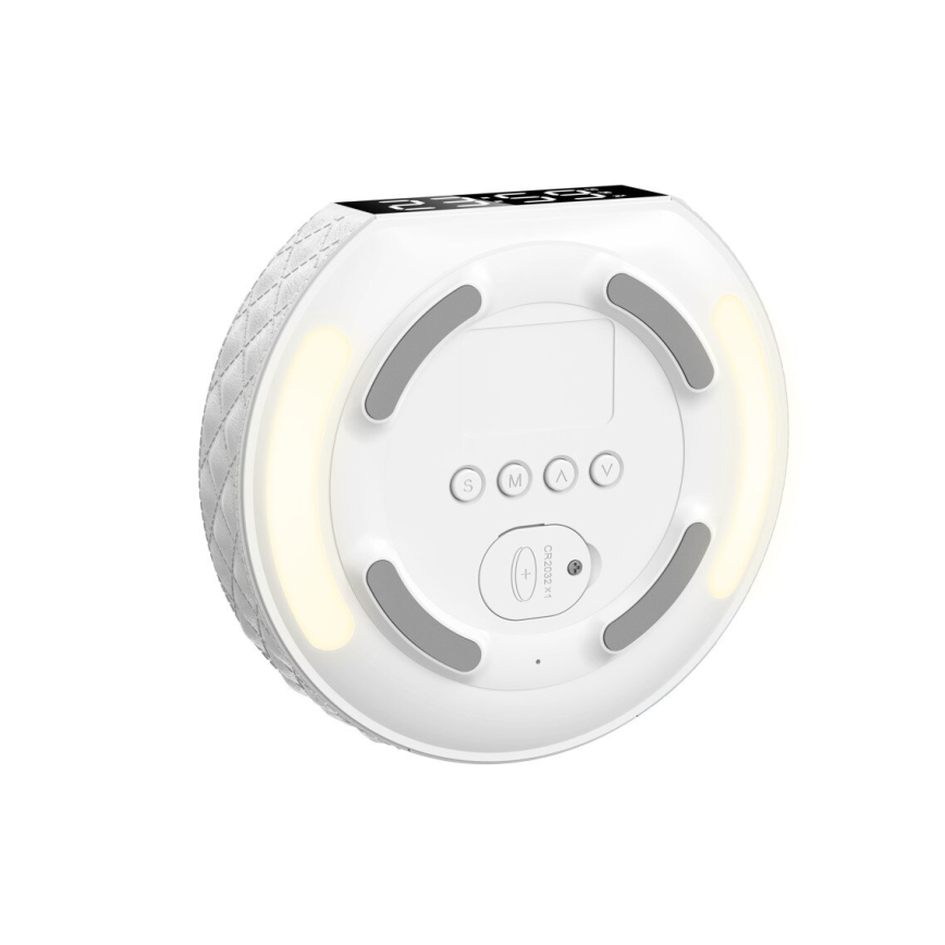 Modinātājs ar LCD displeju un bezvadu Qi lādētāju 27W/9V 220 mAh balts