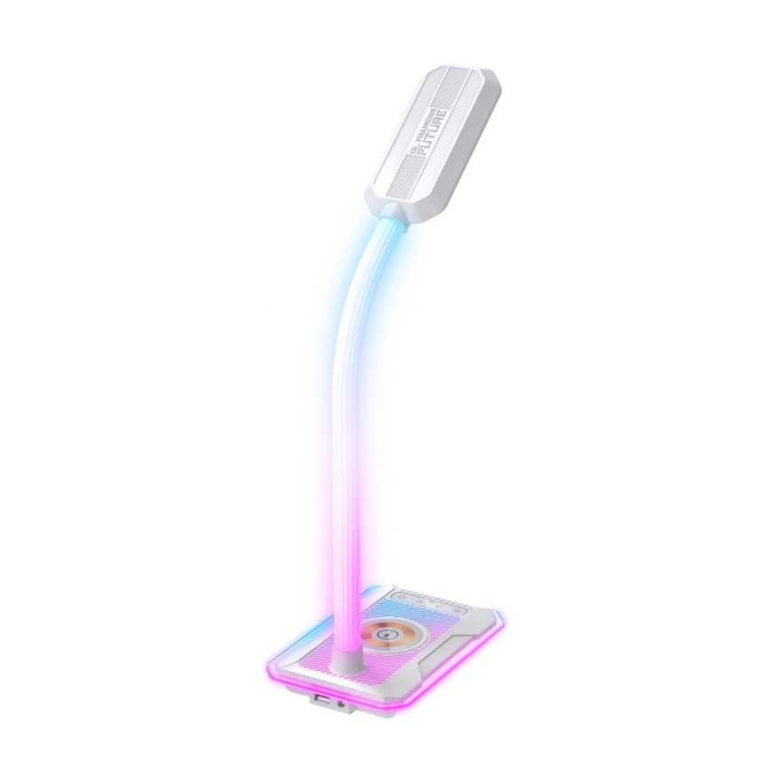 LED RGBW Aptumšojama galda lampa ar Qi lādētāju 30W/230V 3000K/4000K/5000K balta