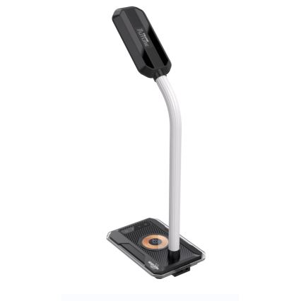 LED RGBW Aptumšojama galda lampa ar Qi lādētāju 30W/230V 3000K/4000K/5000K melna