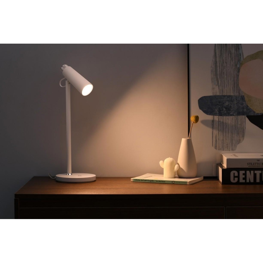 LED Aptumšojama galda lampa ar bezvadu Qi lādētāju TIT LED/12W/230V balta