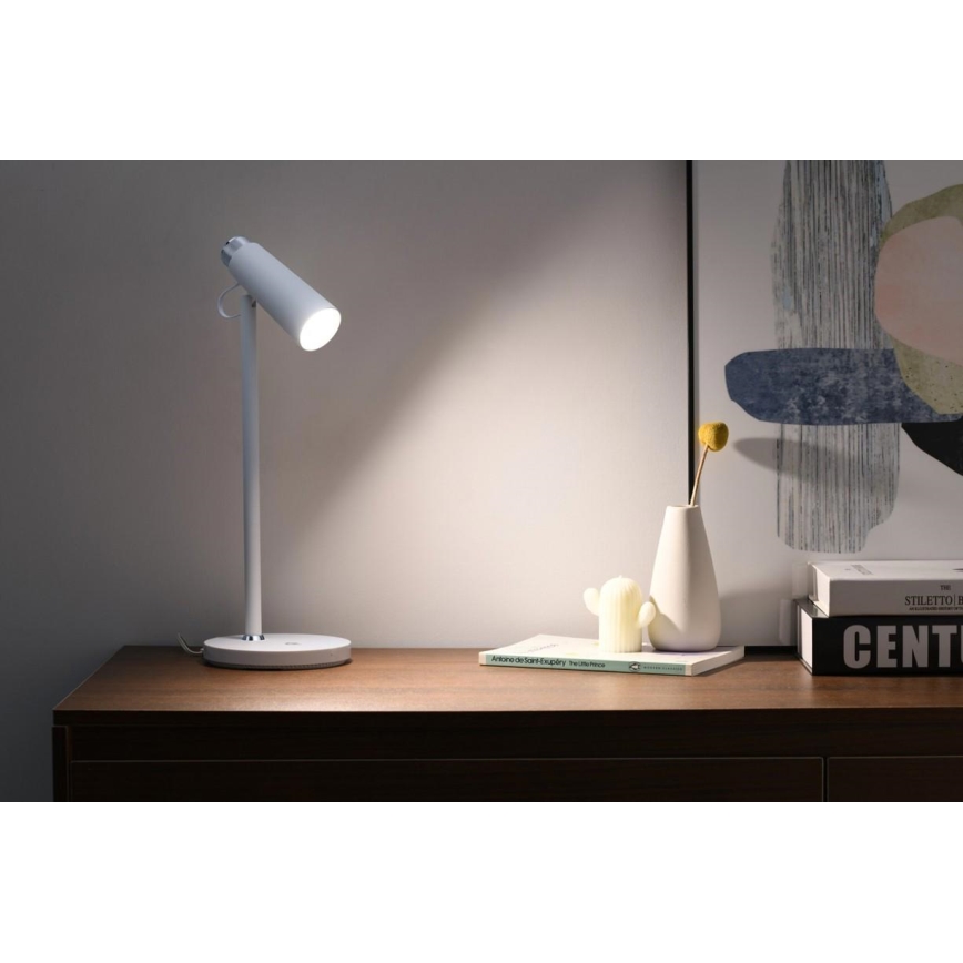 LED Aptumšojama galda lampa ar bezvadu Qi lādētāju TIT LED/12W/230V balta