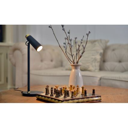 LED Aptumšojama galda lampa ar bezvadu Qi lādētāju TIT LED/12W/230V melna