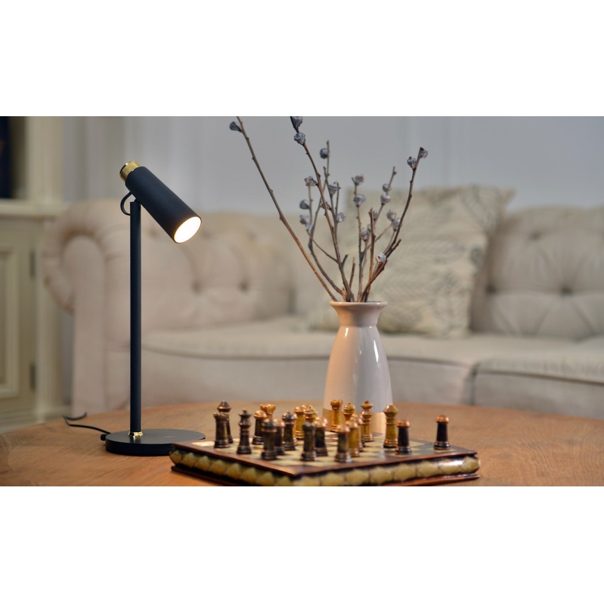 LED Aptumšojama galda lampa ar bezvadu Qi lādētāju TIT LED/12W/230V melna