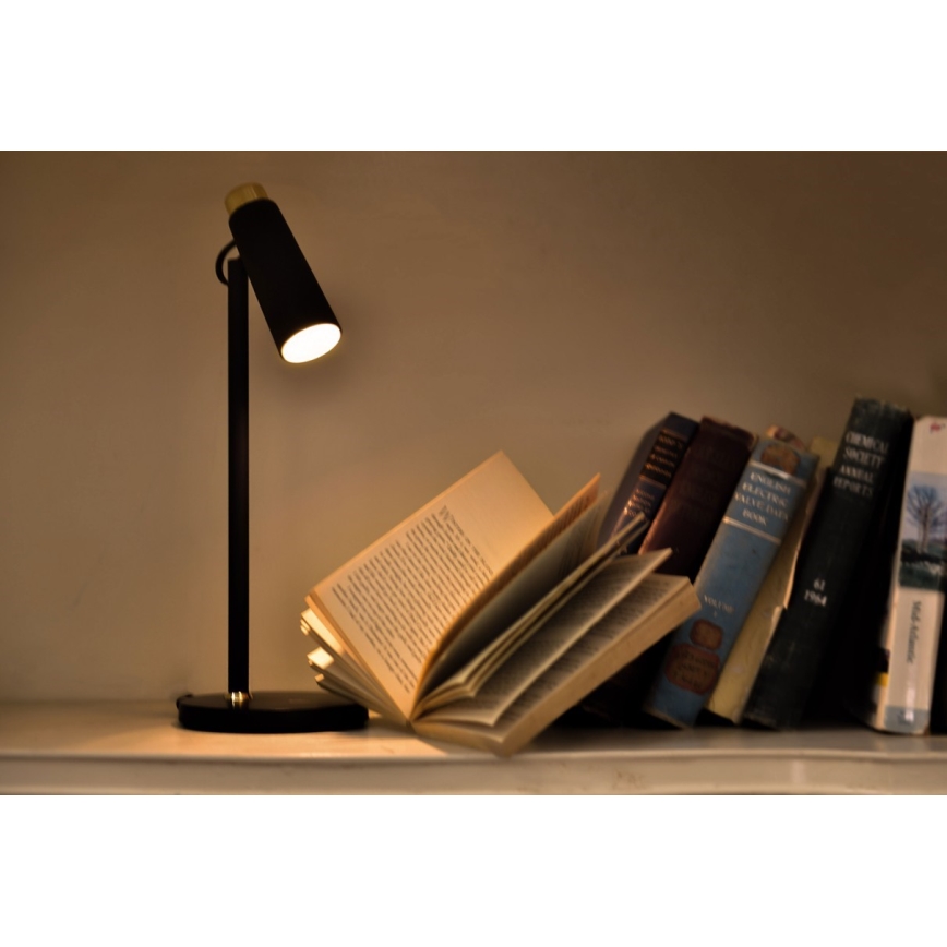 LED Aptumšojama galda lampa ar bezvadu Qi lādētāju TIT LED/12W/230V melna