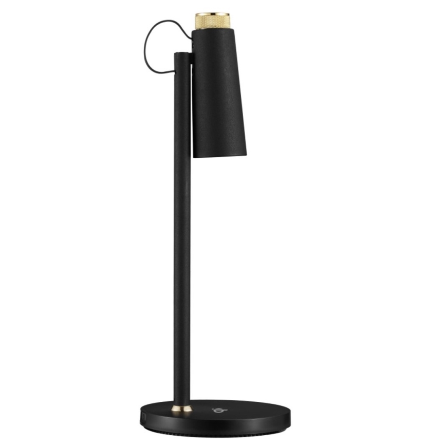 LED Aptumšojama galda lampa ar bezvadu Qi lādētāju TIT LED/12W/230V melna