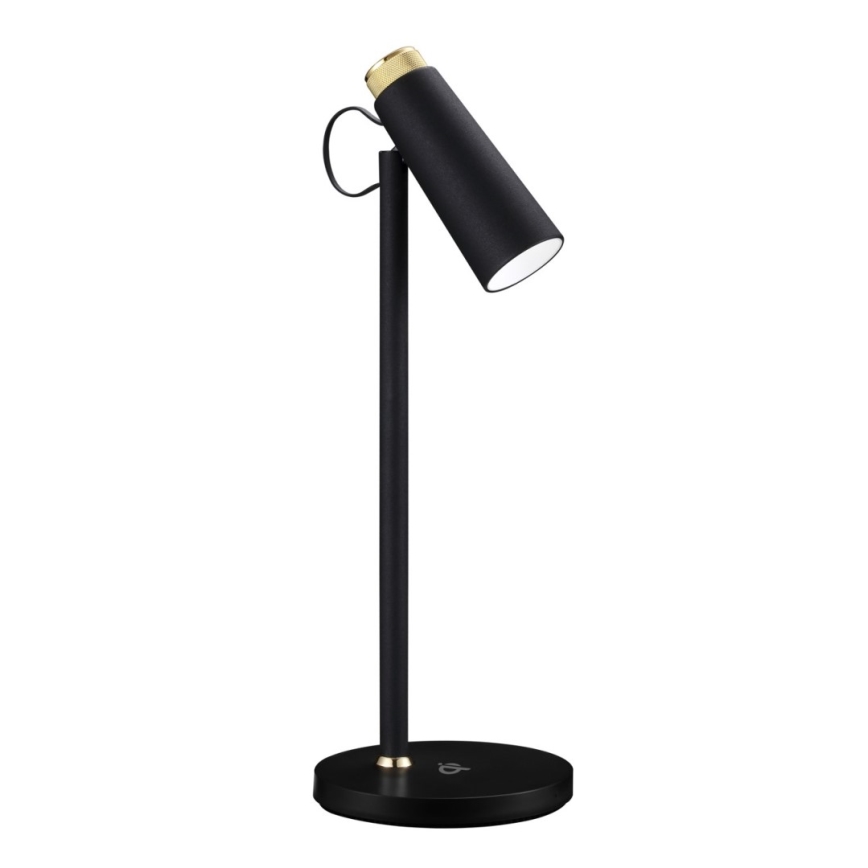 LED Aptumšojama galda lampa ar bezvadu Qi lādētāju TIT LED/12W/230V melna