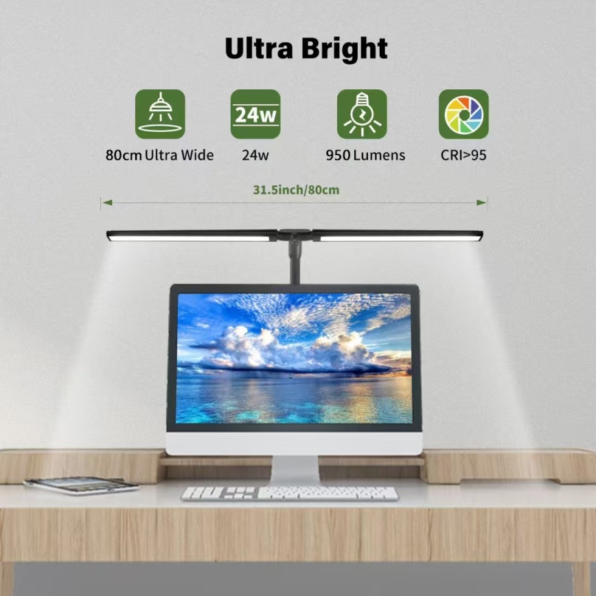 LED Pielāgojama aptumšojama monitora apgaismojums OFFICE LED/24W/230V 2700-6300K CRI 95