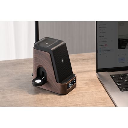 LED+CCT regulējama galda lampa ar bezvadu QI uzlādi IDEAL LED/8W/230V 2700/4000/5000K brūna