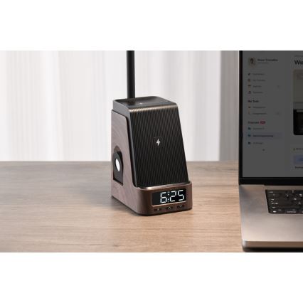 LED+CCT regulējama galda lampa ar bezvadu QI uzlādi IDEAL LED/8W/230V 2700/4000/5000K brūna